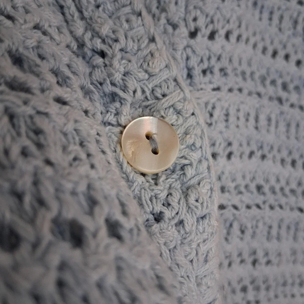 Free People We The Free Alicia Crochet Cardigan Indigo Orchid XS EUC
